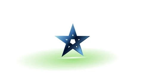 Blue pentagram on a white background Stock Footage 62351511