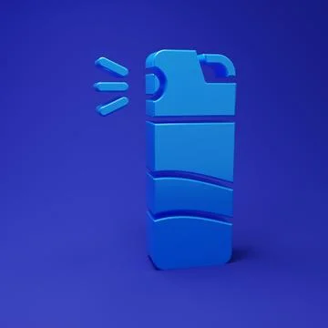 Blue Pepper spray icon isolated on blue background. OC gas. Capsicum self d.. Stock Illustration