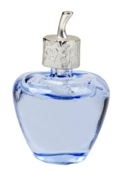 Blue perfume bottle Stock Photos