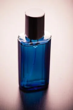 Blue Perfume bottle Stock Photos