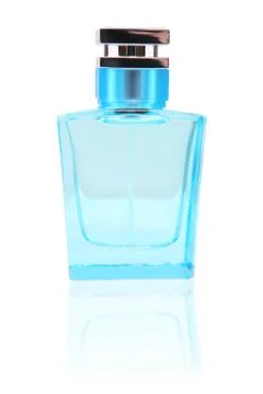 Blue perfume bottle Stock-Fotos