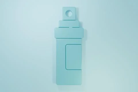 Blue Perfume icon isolated on blue background. Minimalism concept. 3D rende.. Stock Illustration
