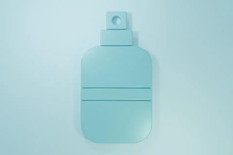 Blue Perfume icon isolated on blue background. Minimalism concept. 3D rende.. Stock Illustration