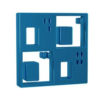 Blue Periodic table of the elements icon isolated on transparent background. Stock Illustration