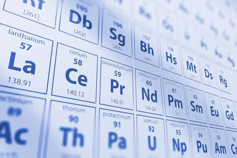 Blue Periodic Table Illustration Stock Illustration