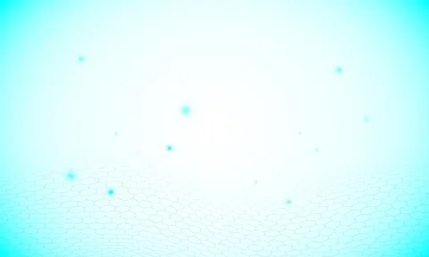 Blue perspective hexagonal with blue dot. Stock Illustration