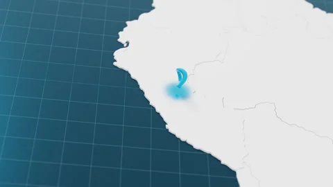 Blue Peru 3d map with pointer pin surrounded with other countries in white 動画素材 316697398
