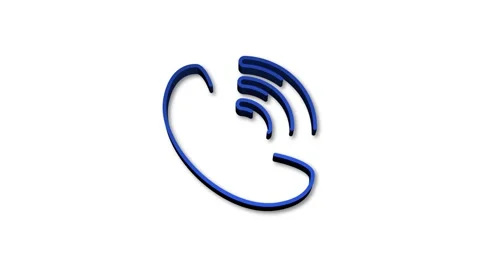 Blue phone icon 3d animation isolated on white background Stock Footage 340543153