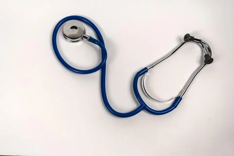 A blue phonendoscope isolated Stock Photos