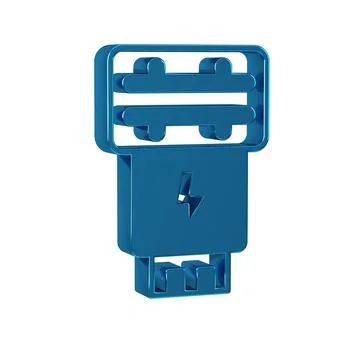 Blue Photo camera flash icon isolated on transparent background. 스톡 일러스트