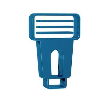 Blue Photo camera flash icon isolated on transparent background. 스톡 일러스트