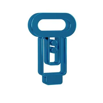 Blue Photo camera flash icon isolated on transparent background. Stock Illustration
