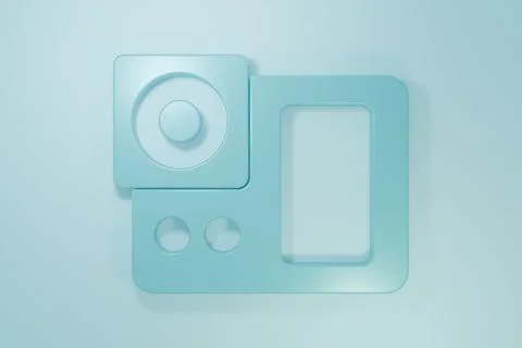 Blue Photo camera icon isolated on blue background. Foto camera icon. Minim.. Stockillustratie