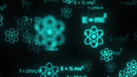 Blue physics formulas Illustrazione stock