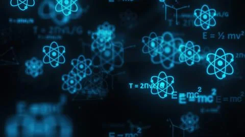 Blue physics formulas Illustrazione stock