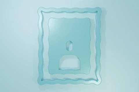 Blue Picture frame on table icon isolated on blue background. Valentines Da.. Stock Illustration