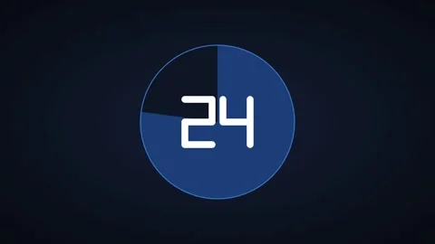 Blue Pie Chart Countdown Timer 30 Seconds for events presentations Vidéo 342629579