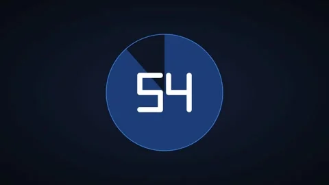 Blue Pie Chart Countdown Timer 60 Seconds for events presentations Stock Footage 342629580