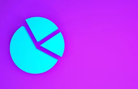 Blue Pie chart infographic icon isolated on purple background. Diagram chart  Illustrazione stock