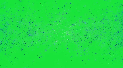 Blue pieces explosion on green screen 库存影片 49539549