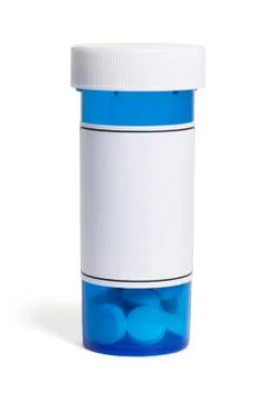 Blue Pill Bottle Stock Photos