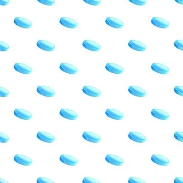 Blue pill drops seamless pattern medical background Stockillustratie