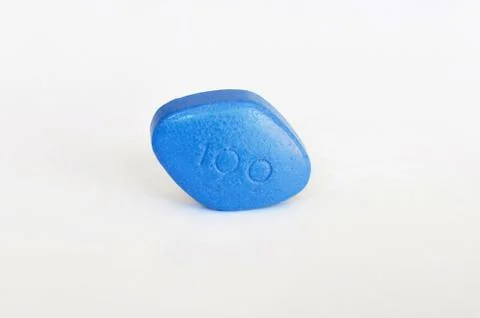Blue pill for erectile dysfunction treatment Stock Photos