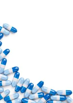 Blue pill frame corner Stock Photos