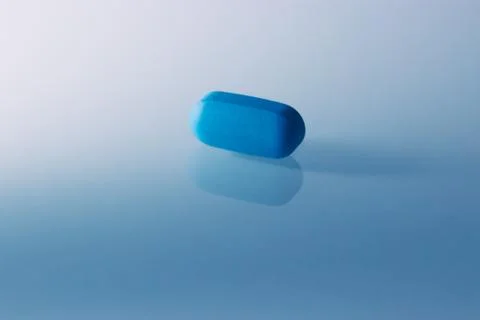 Blue pill isolated 스톡 사진
