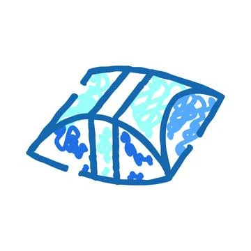 Blue pillow box packaging for gift delivery and design Stock Illustration