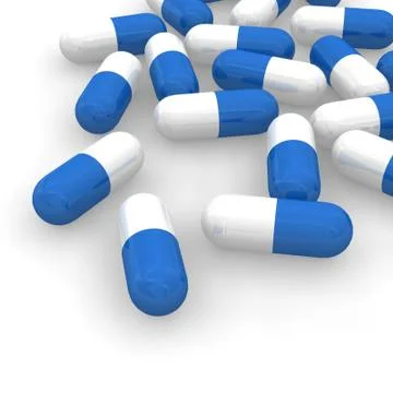 Blue pills Stock Illustration