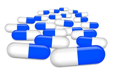 Blue pills Stock Illustration