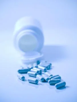 Blue pills Stock-Fotos