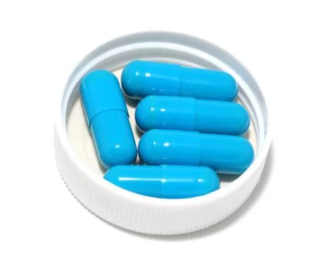 Blue pills Stock-Fotos