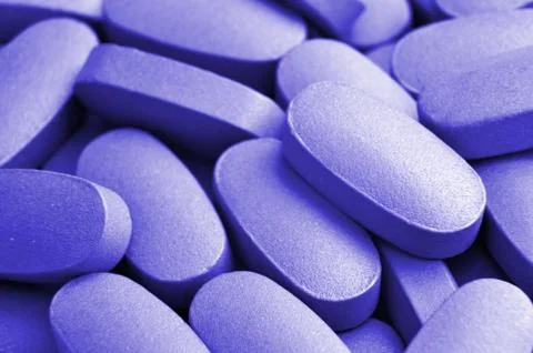 Blue pills Stock Photos