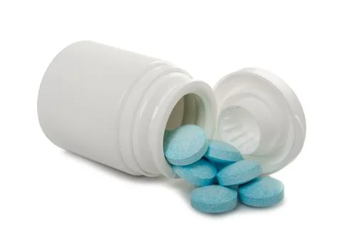Blue pills Stock Photos