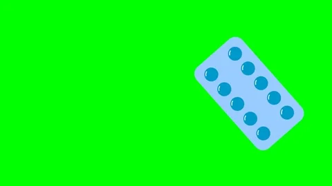 Blue pills. Round blue tablets. Treatment, pharmaceuticals Video stock 273230094
