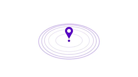 Blue Pin marker location wave signal 4k animation on white background Stock Footage 344528435