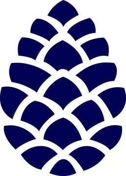 Blue Pine Cone Geometric Flat Icon Stock Illustration