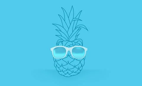 Blue pineapple Stock Illustration