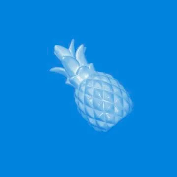 Blue pineapple on a pink background Stock Illustration
