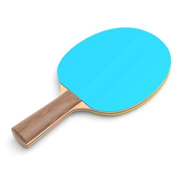 Blue ping pong racket for table tennis isolated on white background Stock Illustration