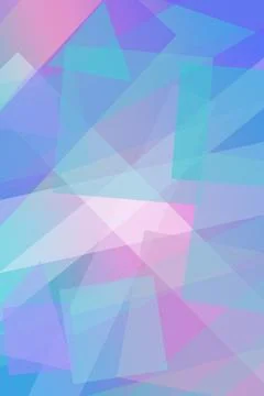 Blue, pink, and lavender translucent blocks form a tranquil geometric mosai.. Stock Illustration