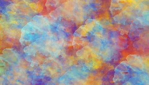 Blue Pink and Red Abstract Watercolor Painted Background with Brush Stroke .. Stock Illustration