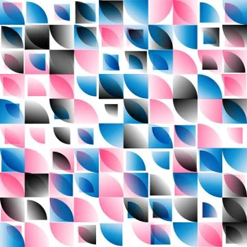 Blue pink black abstract rounded mosaic background Stock Illustration