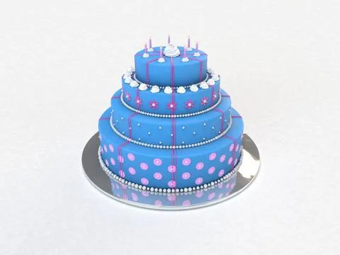 Blue Pink Cake Illustrazione stock