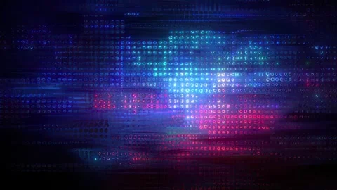 Blue Pink Dot Matrix Glitch Background With Futuristic Digital Glow 库存影片 328275108