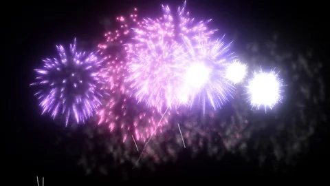 Blue Pink fireworks as background for holidays like New Year, Christmas. V51 Stock Footage 101730355