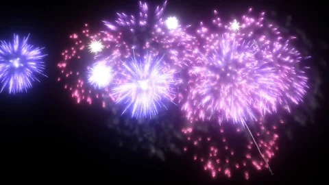 Blue Pink fireworks as background for holidays like New Year, Christmas. V48 Stock Footage 101730738