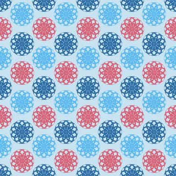 Blue pink flower on a light background seamless pattern for packaging and tex Stock Illustration